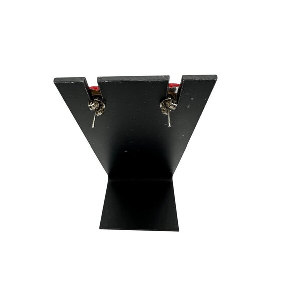 Heart Shaped Red Crystal Stud Earrings Womens Fashion Jewelry Valentines Day - Picture 5 of 5